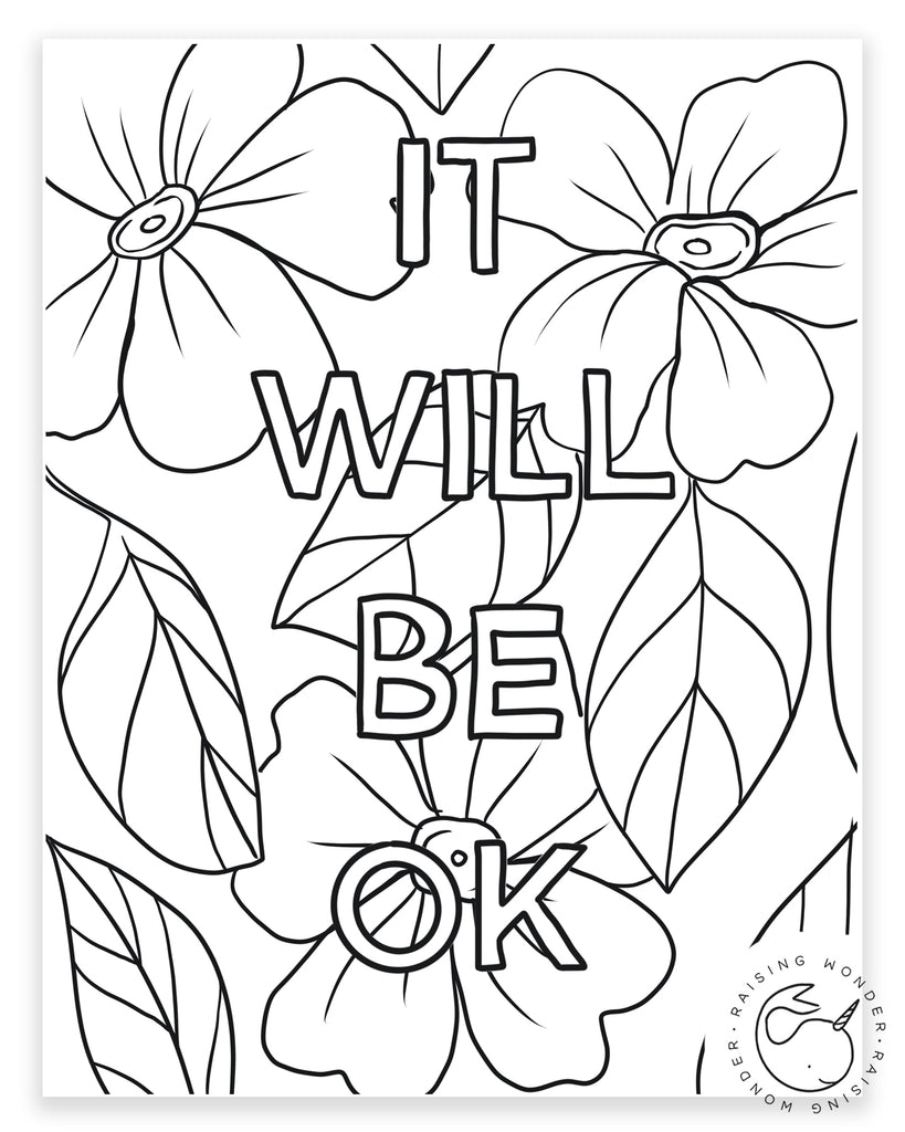 Single Coloring Page-It Will Be OK