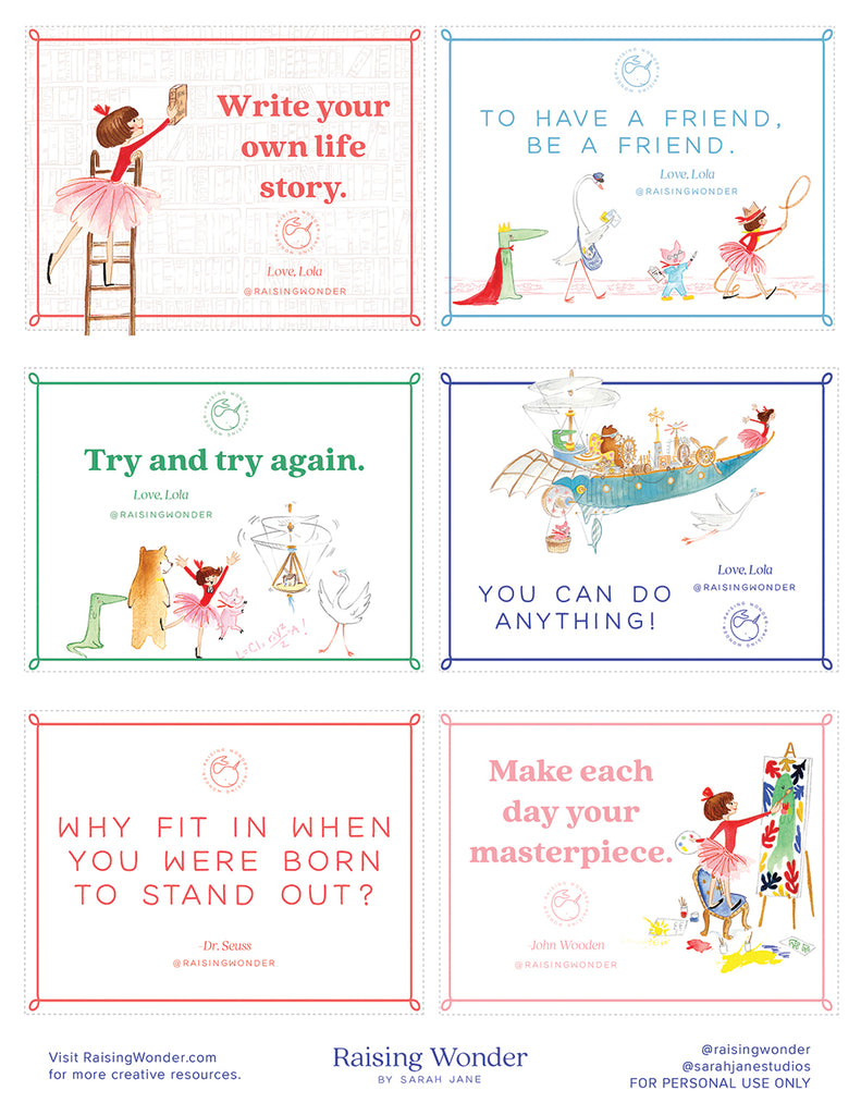Printable Lunch Box Notes