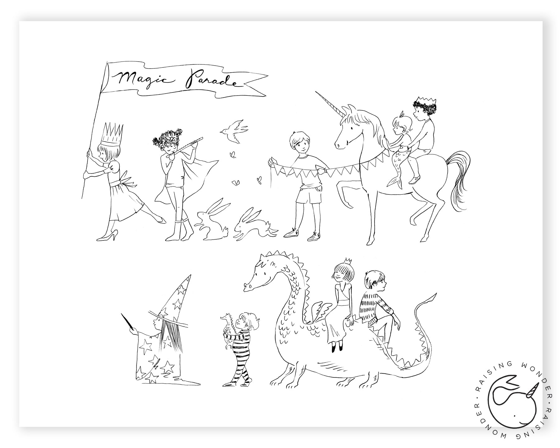Single Coloring Page-Magical Parade Single Coloring Page-Magical Parade