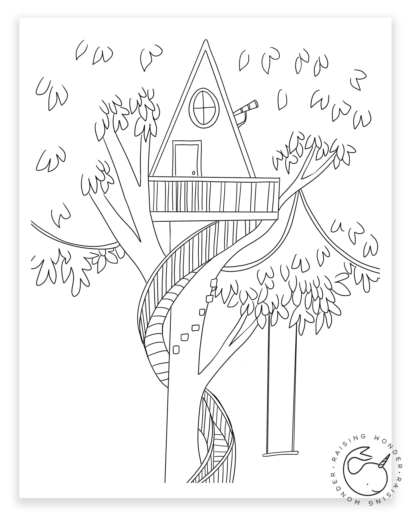 Tree House Worksheet Single Coloring Page-Tree House – Sarah Jane Studios