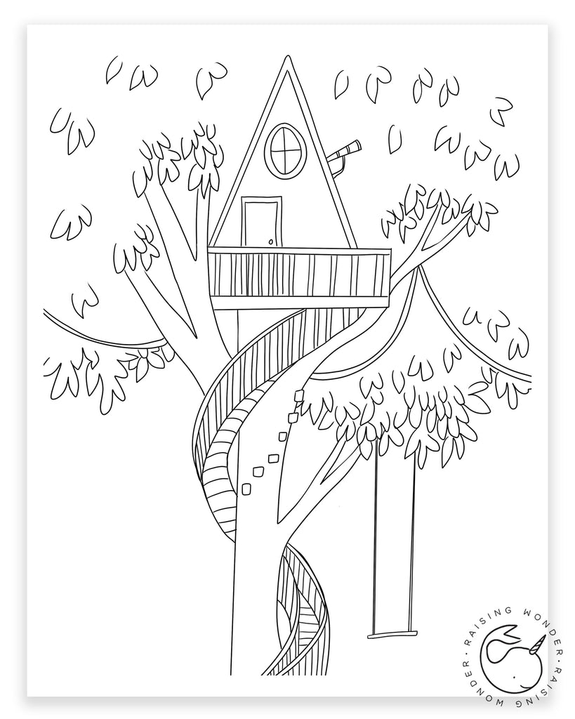 Single Coloring Page-Tree House